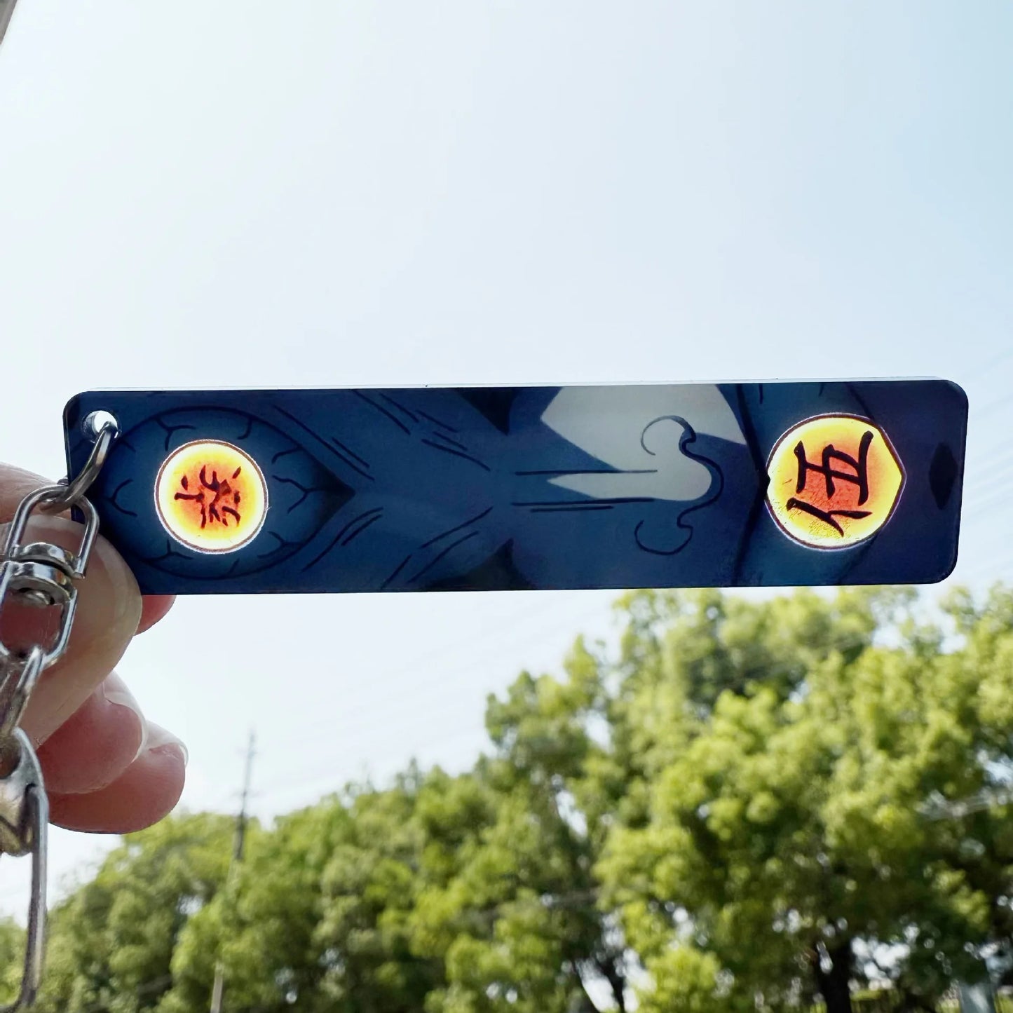 New Ghost Blade Eye Penetrating Card Shanyi Kanroji Honey Glass Anime Acrylic Keychain around