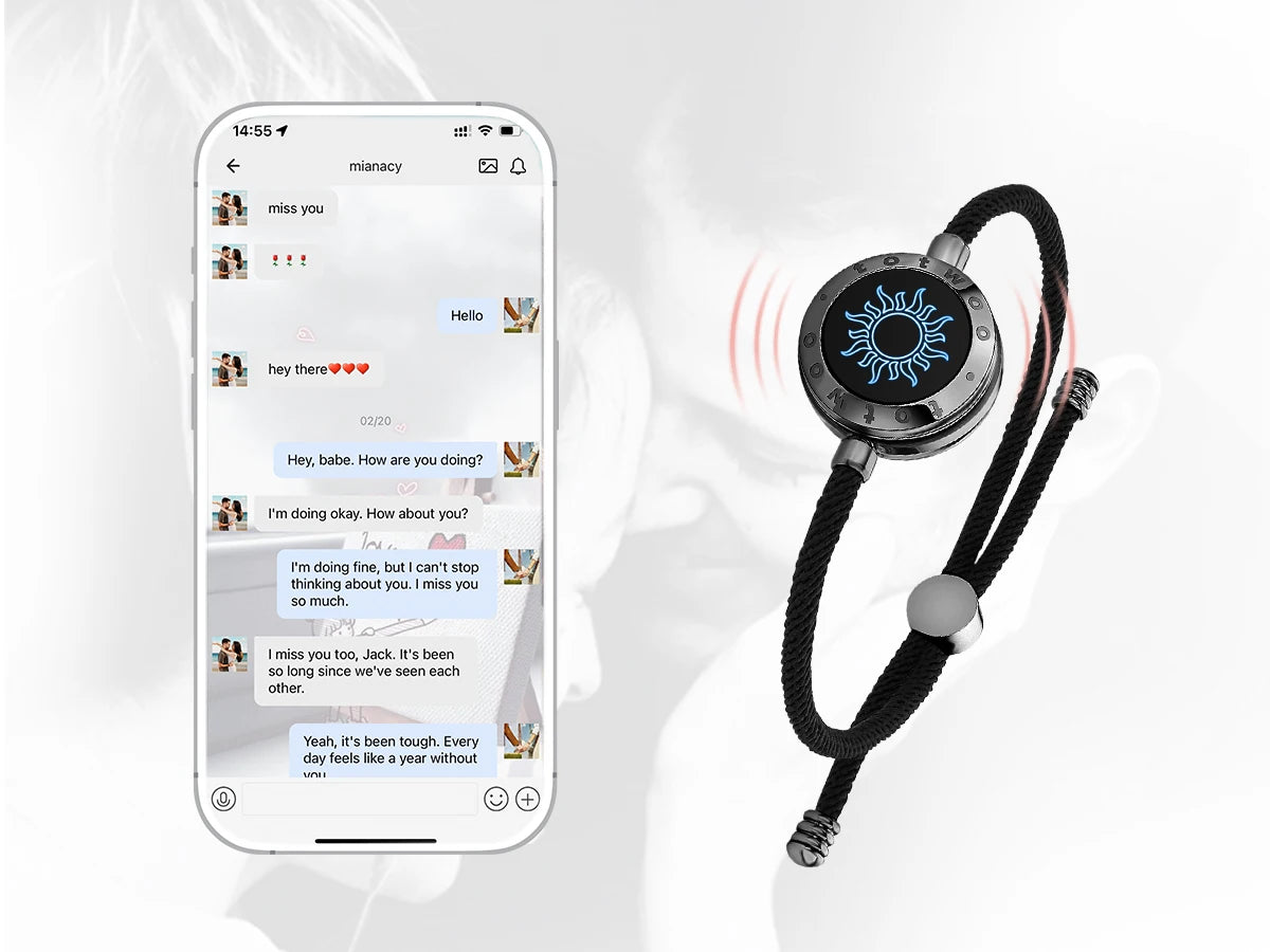 Totwoo Romantic Couple Gift Smart Bluetooth Bracelets with Vibration Reminder for iOS Android Long Distance