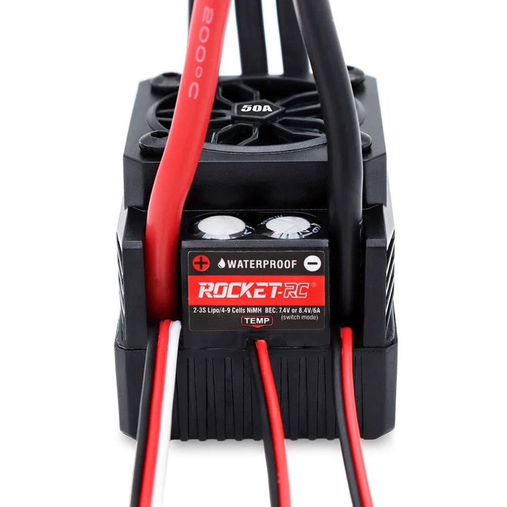Rocket V2 Supersonic 50A 60A 90A 110A ESC Waterproof Brushless Speed Controller with 7.4V/8.4V 6A BEC for 3650 Motor 1:10 RC Car