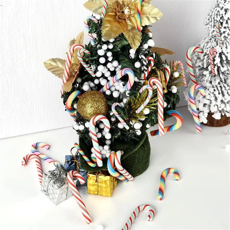 15/30PCS Candy Cane Christmas Tree Hanging Decor Xmas Prop Ornaments Navidad Natal Happy Ornaments Christmas