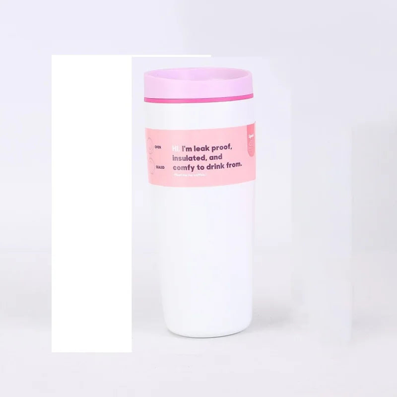 12/20oz Stainless Steel Vacuum Cup Coffee Cup Simple Fashion Men's & Women's Coffee Cup Outdoor Sports Portable Cup Couples Mugs