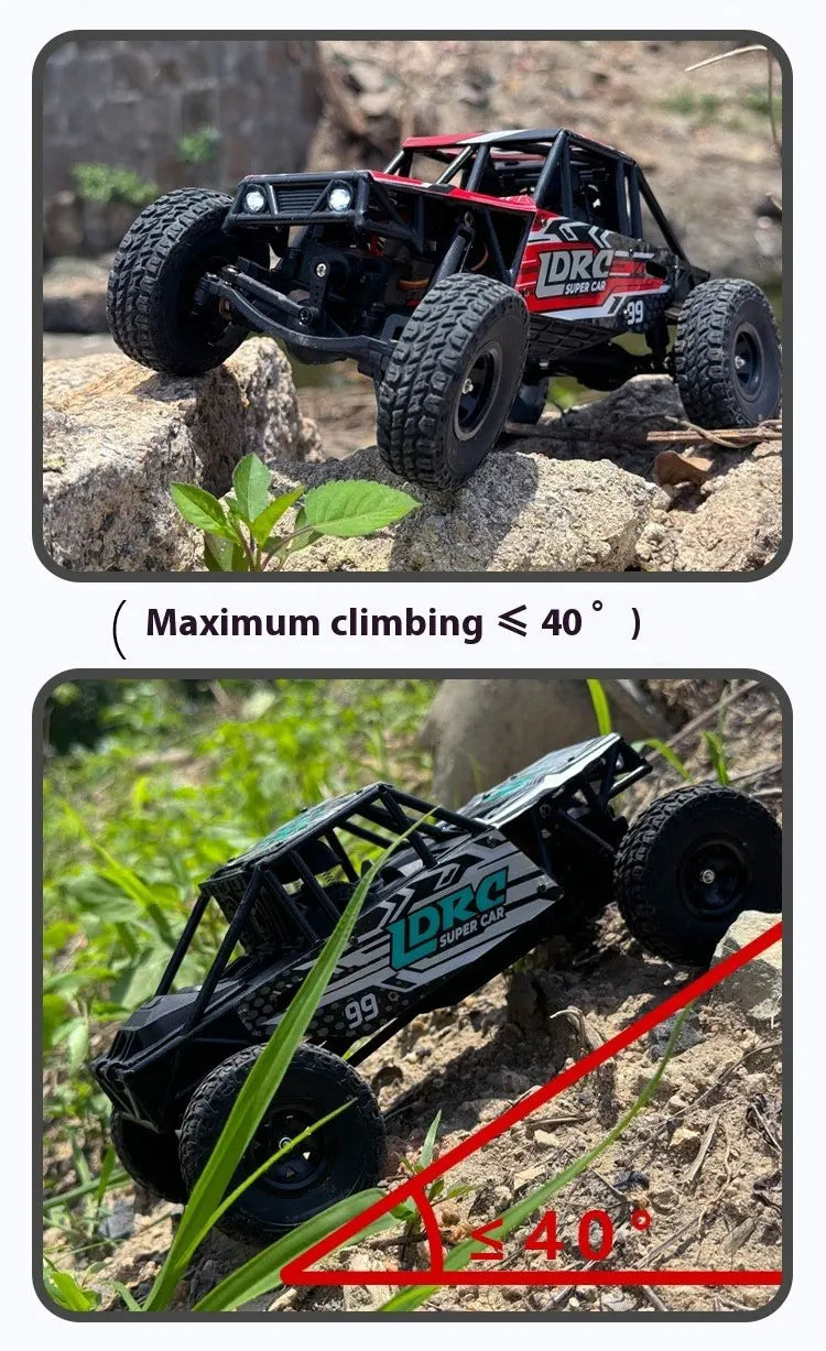 LDRC LD18499 1:18 4x4 4WD RC Car Remote Control Climbing Toy Vehicle Model for Boys Gift Off-Road Capable Scale Toy Car