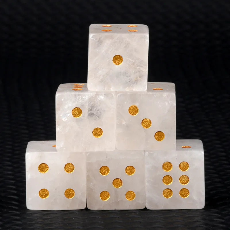 5pc 1.6cm Natural stone amethyst dice Agate tiger eye stone particle Guess the number of points wholesale