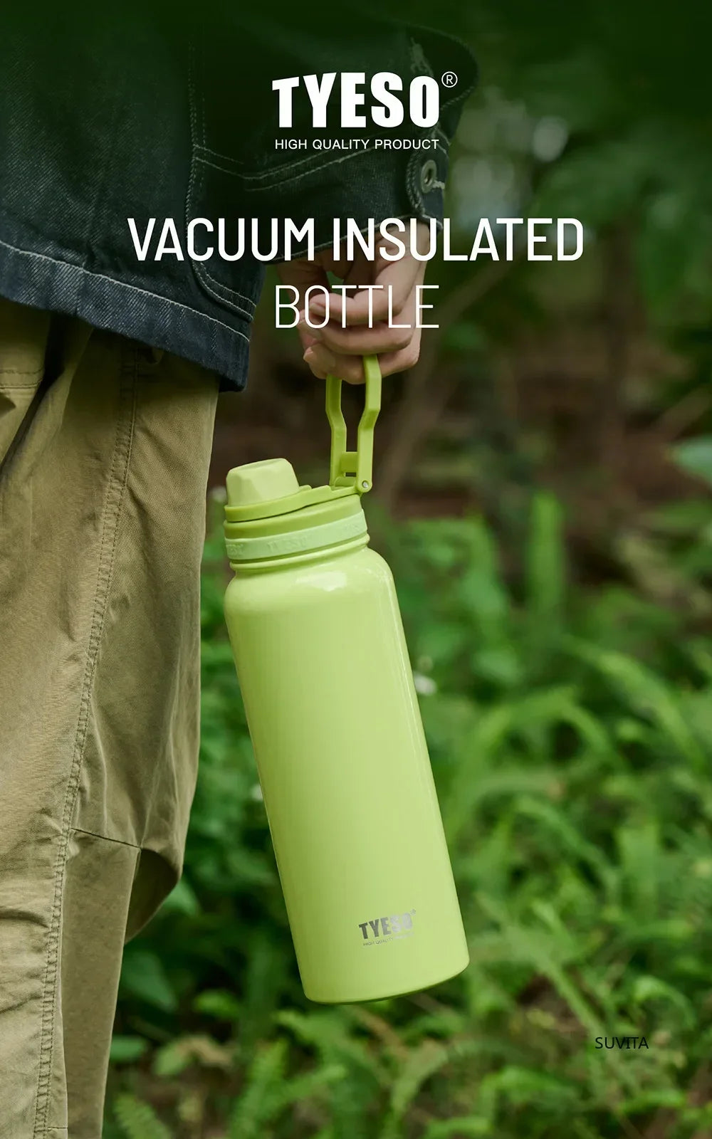 Tyeso Stainless Steel Thermos Water Bottle Portable Sport Vacuum Flask Keeps Cold and Heat Thermal Mug Insulated Car Tumbler Cup