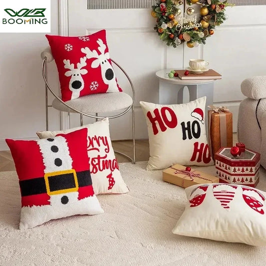 Towel Embroidery Christmas Pillowcase Home Living Room Sofa Cushion Pillowcase Home Christmas Decoration