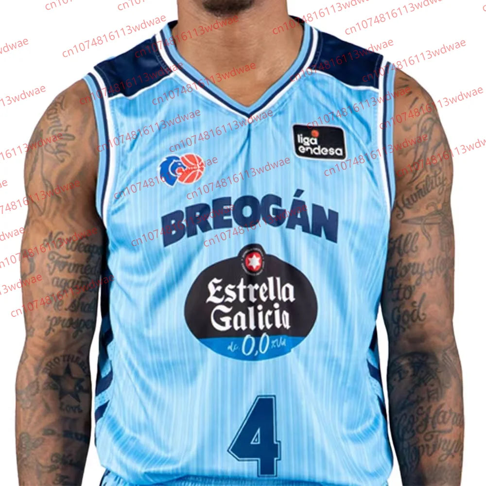 Spanish Basketball League Jersey 25 Basketball Sports Vest CB Breogán Basketball Jersey Kit Francis Alonso 10 Jersey Kit Kid Tee