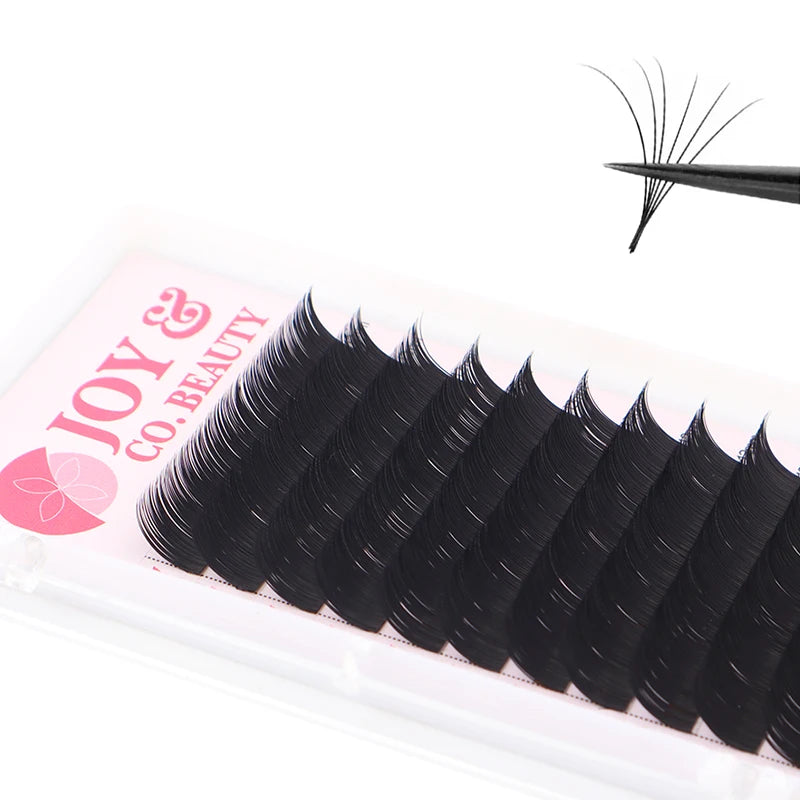 JoyCo Eyelash Extension Korean Pbt Individual Silk Eyelash 0.03-0.15 Premium Matte Black Volume Cosplay Makeup Classic Lashes