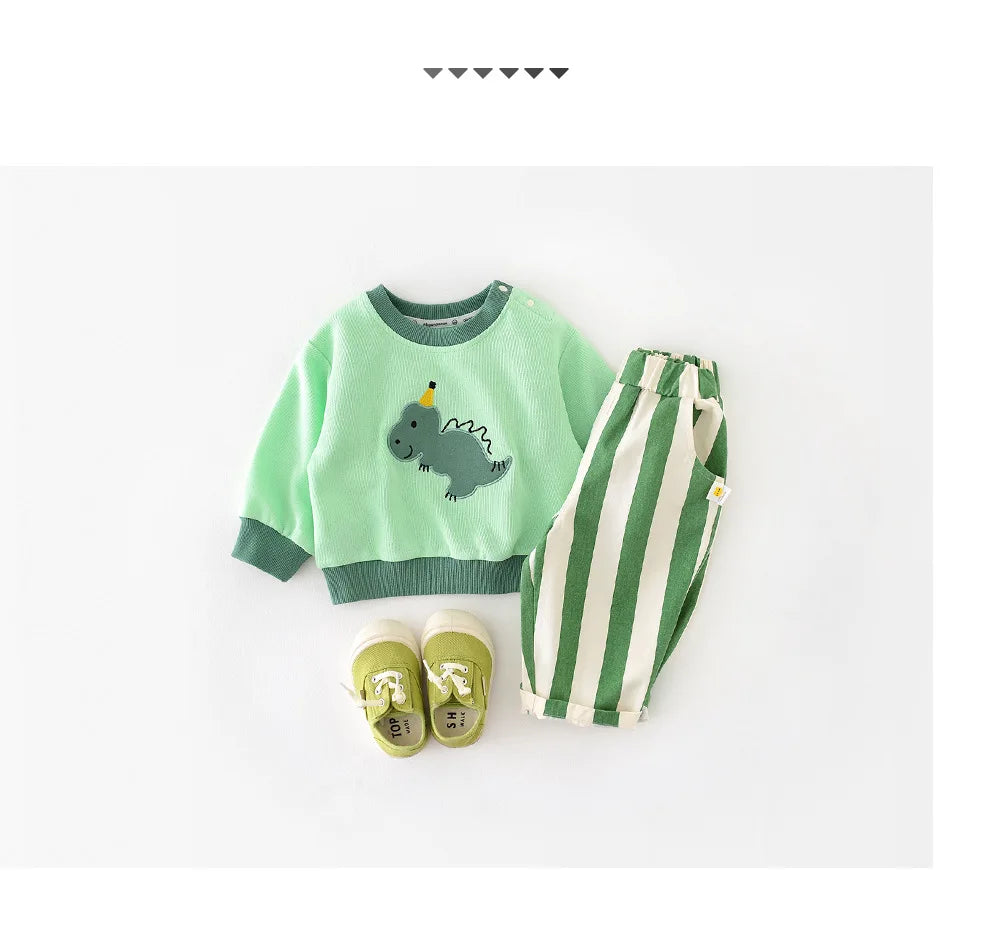 Autumn New Boy Girl Children Loose Striped Casual Pants Baby Pockets Fashion Pants Kid Outdoor Cotton Trousers Toddler Costume