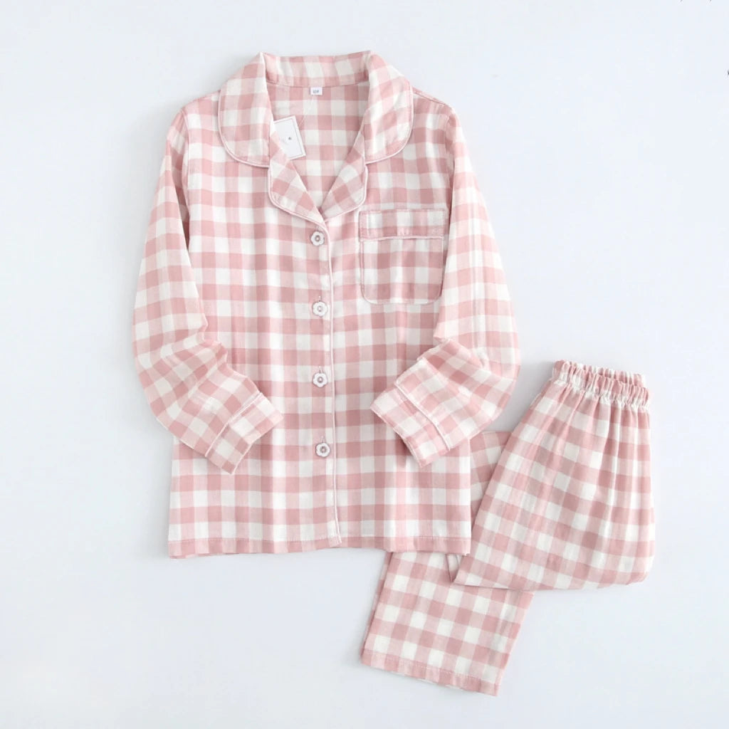 Baby Girl Boy Plaid Cotton Pajamas Set Toddler Teens Child Sleepwear Boutique Kid Home Suit Spring Autumn Baby Clothes 3-12Y