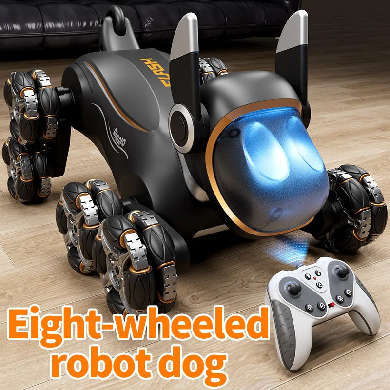2025 NEW DWI Eight Wheeled Stunt Dog 2.4G Remote Control Intelligent Swing Arm Drift Robot Dog Climbing Car Children's Gift Toy