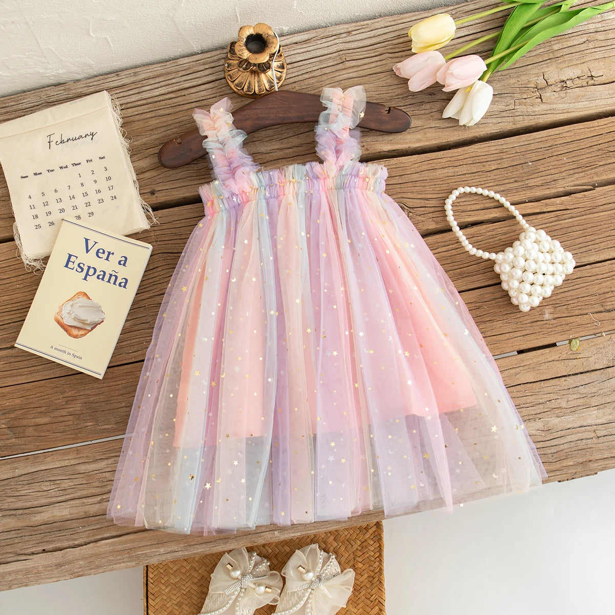 Baby Dresses Summer Colorful Sequins Mesh Baby Girl Dress Sweet Sling Girls Wedding Flower Girl Kid's Dress Baby Girl Clothes