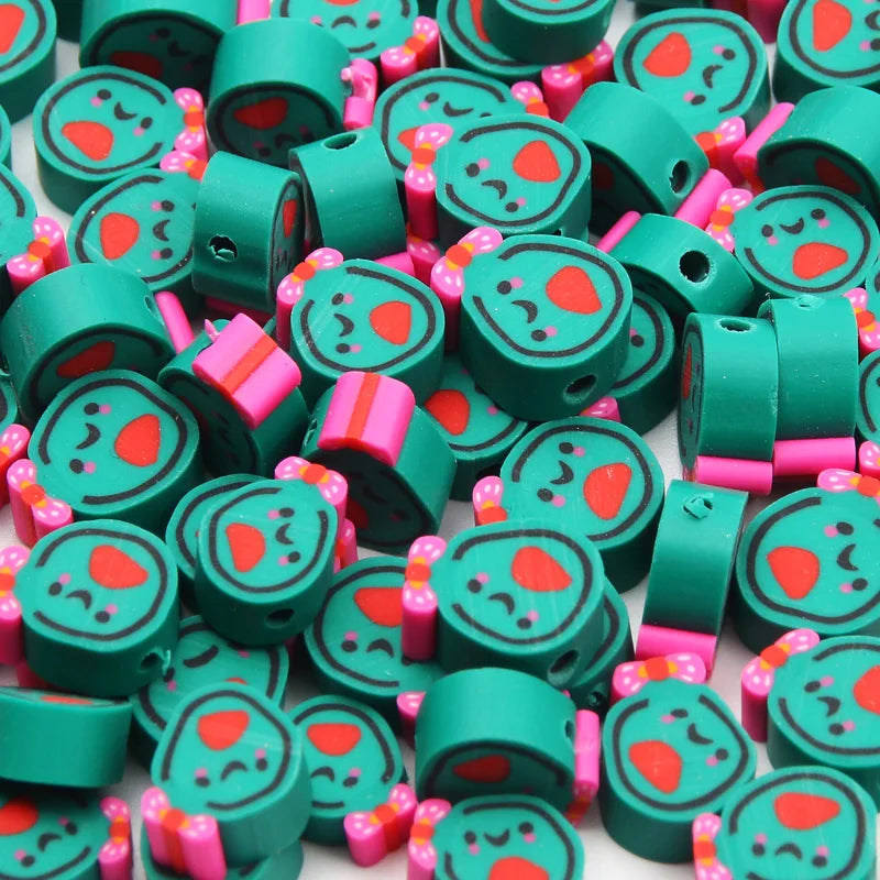 20/50pcs/Lot Mixed Style Pattern Polymer Clay Spacer Beads For Handmade Necklace Bracelet DIY Jewelry Making Accessories