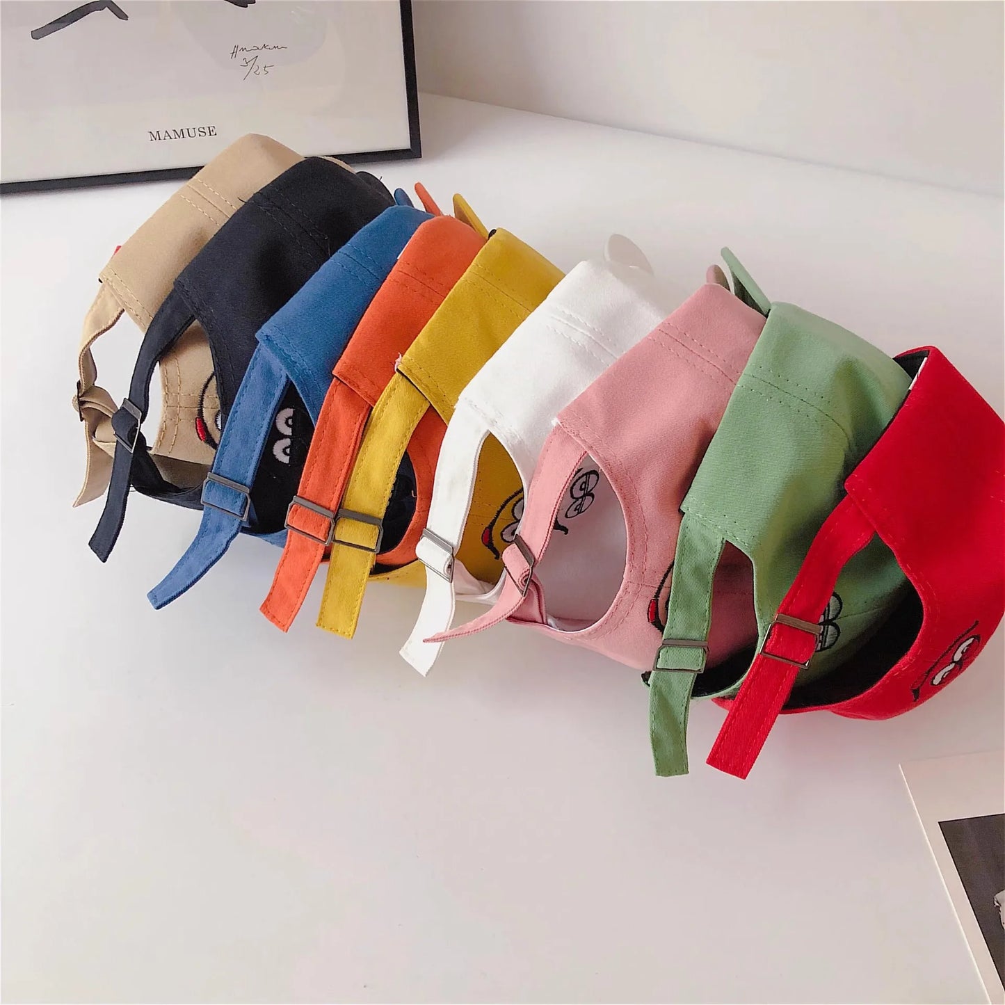 Solid Color Letter Baby Baseball Cap Simple Embroidered Peaked Hat for Toddler Boy Girl Summer Adjustable Kids Sun Hats