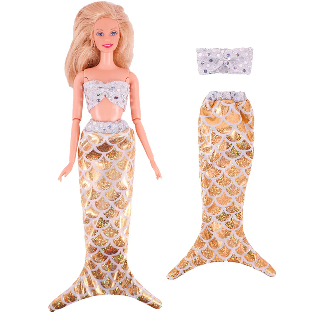 Pop Doll Clothes Mermaid Swimsuit Fishtail Skirt Series For 30CM Doll&BJD Doll Accessories,Our Generation Festival Gift Girl Toy