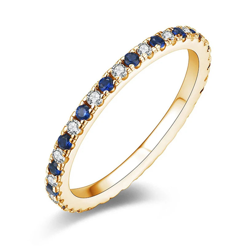 TFGLBU D Vvs1 Colorful Gem Moissanite 925 Sterling Sliver Ring for Women Charm Stackable Band Christmas Gift Jewelry Wholesale