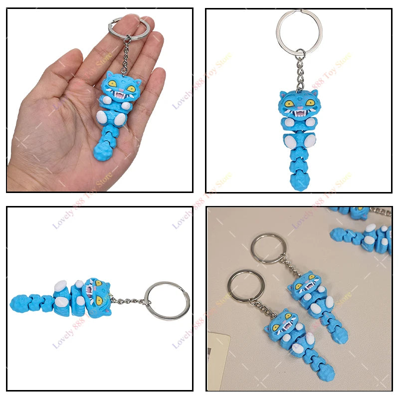 Anime Movie Hot Kpop Demon Hunters Band Flexi Derpy Collection Model Toys 3D Printed Derpy Tiger Keychain Dolls for Fans Gifts