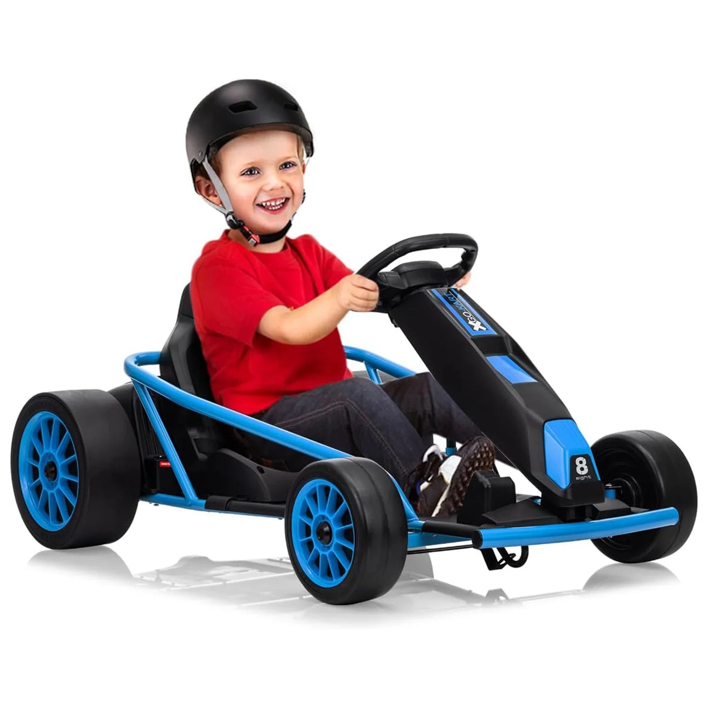 24V Kids Electric Riding Go Kart with Dual 250w Motors,9Ah Battery,8MPH,Slow Start,Music,Horn,and Max Load 150Lbs,High/Low Speed