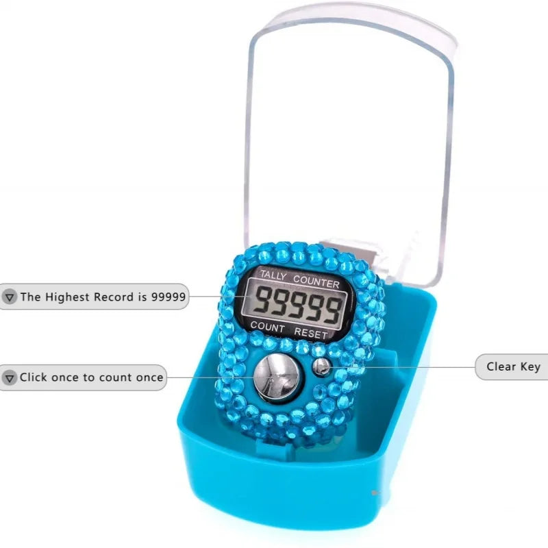 Reset Finger Counter Ring Mini LCD Digital Display Counter,Handheld Counter Pitch Counter,Knitting,Lap,Fishing,Golf and Row