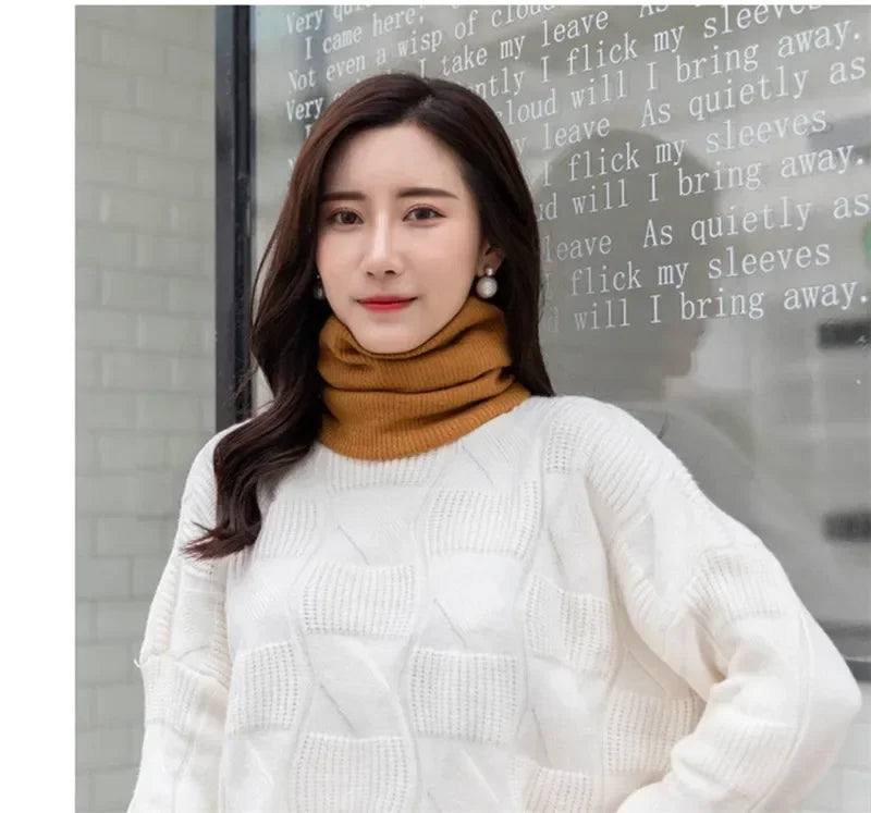 Unisex Winter Knitted Scarves for Boys Girls Women Men Warm Kids Thick Elastic Mufflers Children Neck Warmer Cotton Baby Scarf