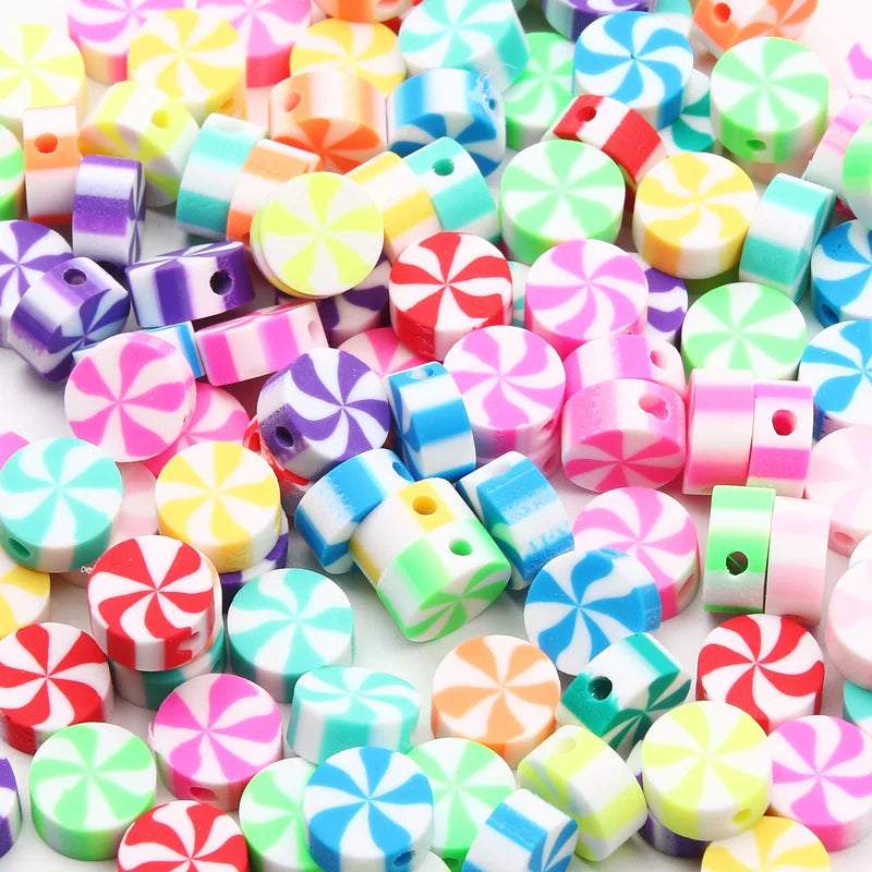 20/50pcs/Lot Mixed Style Pattern Polymer Clay Spacer Beads For Handmade Necklace Bracelet DIY Jewelry Making Accessories