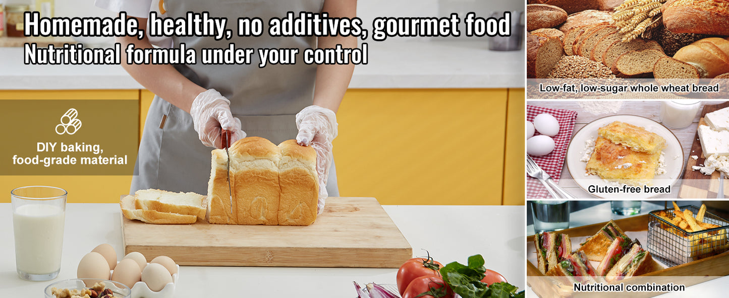 SucceBuy 2/3 LB Bread Maker 15-in-1 Dough Machine Nonstick Ceramic Pan Automatic Bread maker with Gluten Free Setting